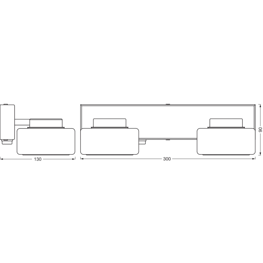 Osram - Lampada da parete LED per bagno ORBIS FLAME 2xLED/5,5W/230V 3000/4000K IP44 nero