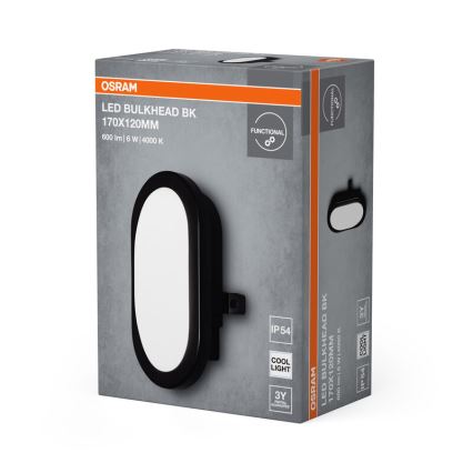 Osram - Applique da esterno BULKHEAD LED/6W/230V IP54 nera