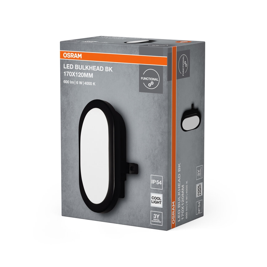 Osram - Applique da esterno BULKHEAD LED/6W/230V IP54 nera