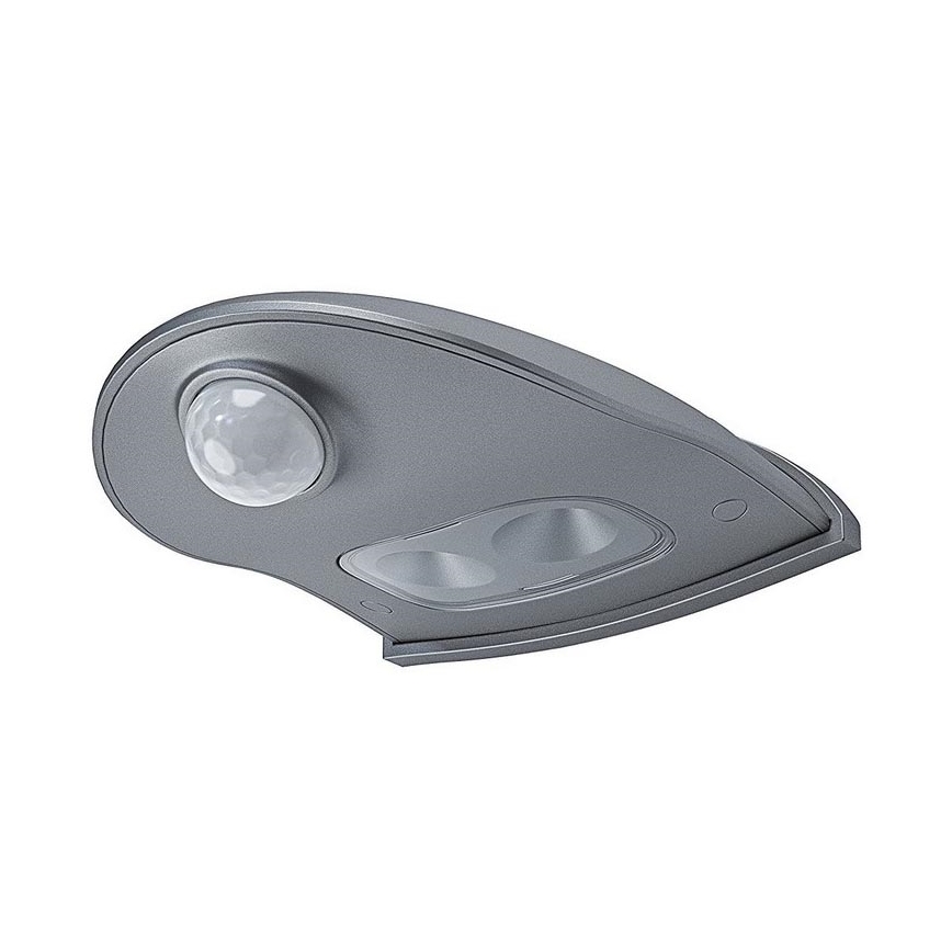 Osram - Lampada da parete per esterni con sensore DOORLED LED/0,5W/3xAA IP54 argento