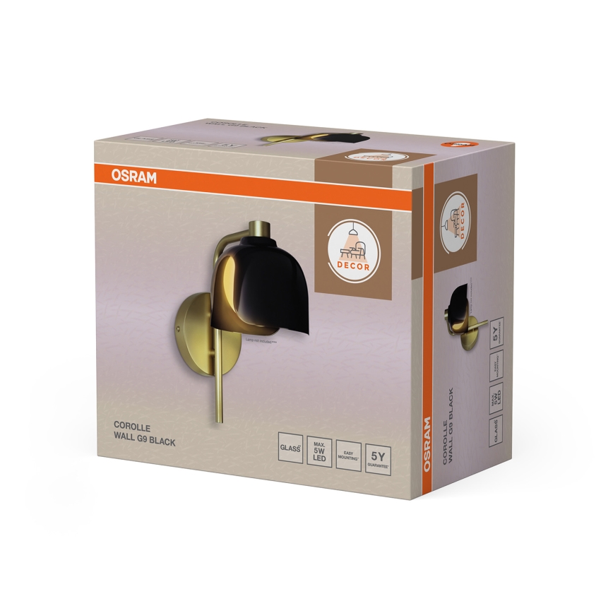 Osram - Applique murale DECOR COROLLE 1xG9/20W/230V noire/dorée