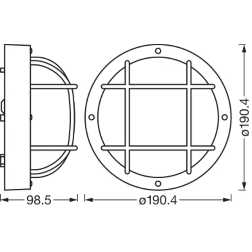 Osram - Applique murale d'extérieur BULKHEAD 1xE27/10W/230V Ø 19 cm IP54 blanche
