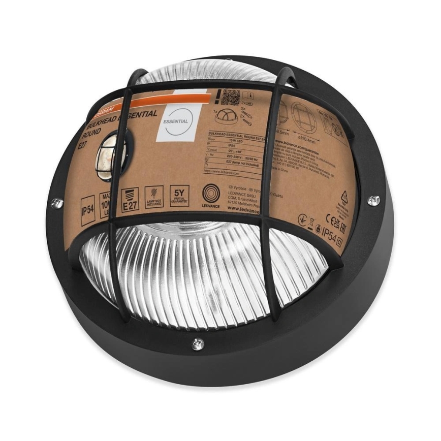 Osram - Applique murale d'extérieur BULKHEAD 1xE27/10W/230V Ø 19 cm IP54 noire