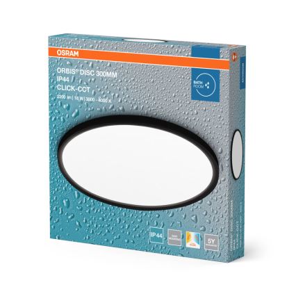 Osram - LED-Badezimmer-Deckenleuchte DISC LED/18W/230V 3000/4000K Ø 30 cm IP44 schwarz
