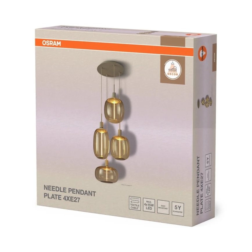 Osram - Câble d'alimentation NEEDLE PENDANT 4xE27/25W/230V beige