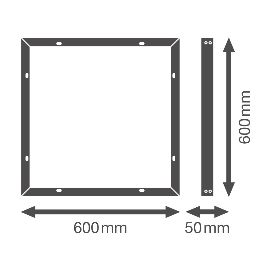 Osram - Cadre métallique pour l'installation de panneaux LED ESSENTIAL 60 x 60 cm, blanc
