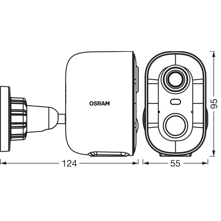 Osram - Caméra solaire intelligente avec capteur 2K SMART+, 5 V, batterie 5200 mAh, IP66, Wi‑Fi