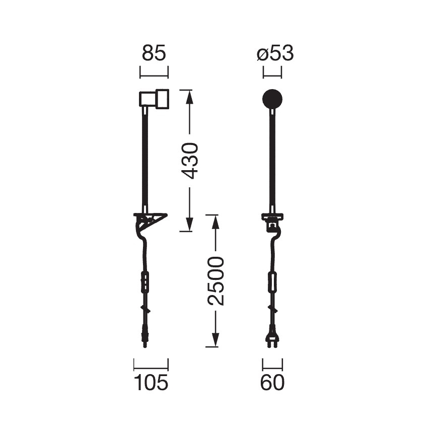 Osram - Clip-Leuchte CLIP STEP FLEX 1xGU10/5W/230V matt-chrom