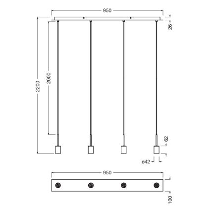 Osram - Cordon d'alimentation pour suspension NEEDLE PENDANT 4xE27/25W/230V beige