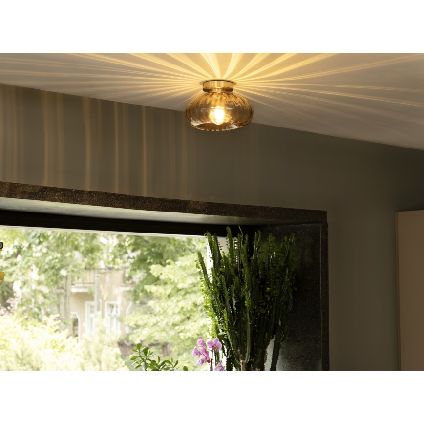 Osram - Deckenleuchte GOLD GLASS 1xE27/12W/230V Ø 28 cm gold/rauchiges Beige