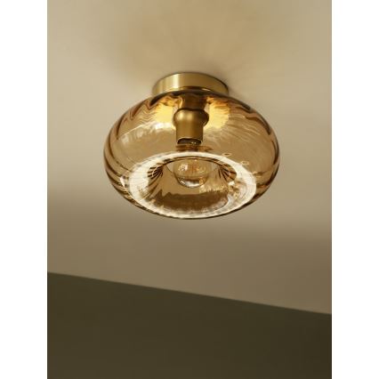 Osram - Deckenleuchte GOLD GLASS 1xE27/12W/230V Ø 28 cm gold/rauchiges Beige