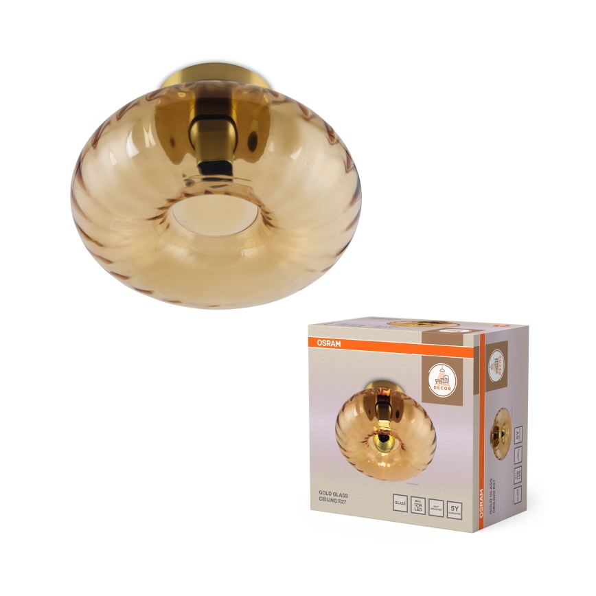 Osram - Deckenleuchte GOLD GLASS 1xE27/12W/230V Ø 28 cm gold/rauchiges Beige