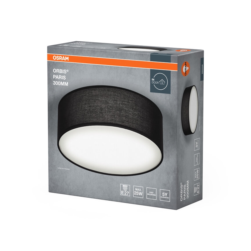 Osram - Deckenleuchte ORBIS PARIS 1xE27/25W/230V Ø 30 cm schwarz