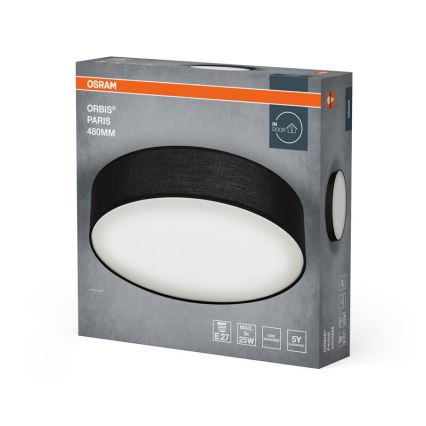 Osram - Deckenleuchte ORBIS PARIS 3xE27/25W/230V Ø 48 cm schwarz
