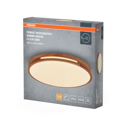 Osram - LED-dimmbare Deckenleuchte ORBIS WOODBURRY LED/24W/230V Ø 39 cm beige