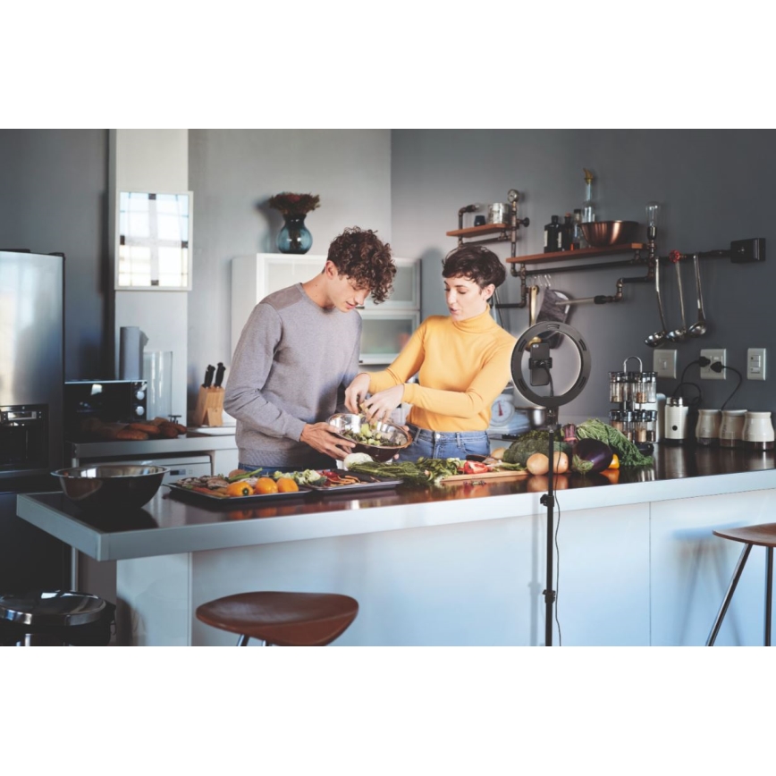 Osram - Dimmbare LED-Lampe mit Ständer und Halterung zum Vloggen, LED / 6 W / USB / 210 mAh