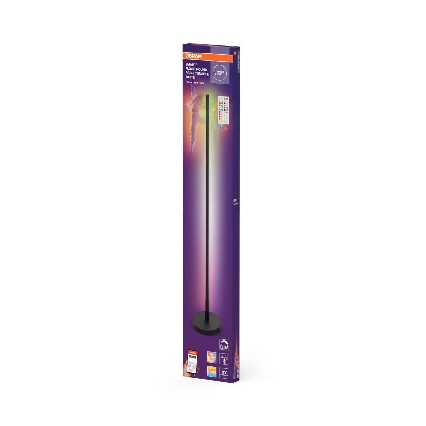 Osram - LED RGBW dimmbare Stehleuchte SMART+ FLOOR LED/14W/230V 2700–6500K Wi‑Fi schwarz + Fernbedienung
