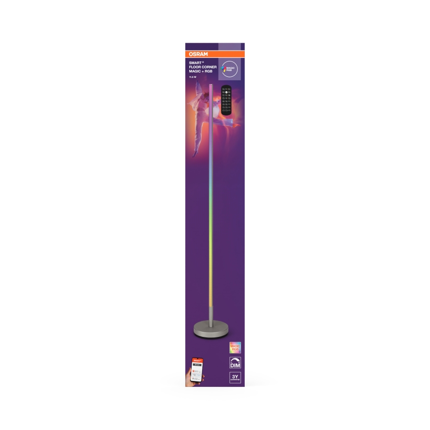 Osram - LED RGBW dimmbare Stehleuchte SMART+ MAGIC LED/11,5W/230V 2700-6500K silber Wi-Fi + Fernbedienung