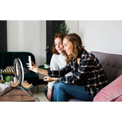 Osram - Dimmbare LED-Tischlampe mit Ständer und Halterung zum Vloggen LED/5,5W/USB 3000-6500K 210 mAh