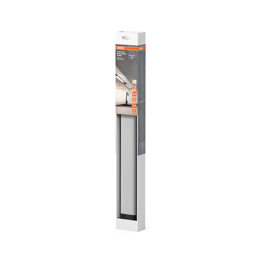 Osram - Dimmbare LED-Unterbauleuchte mit Bewegungsmelder LINEAR EDGE LED/8W/230V 3000/4000/6500K 50 cm schwarz