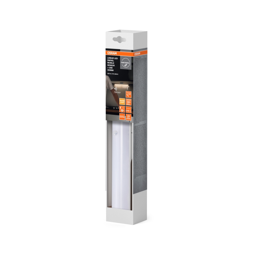 Osram - dimmbare LED-Unterbauleuchte mit Bewegungs- und Dämmerungssensor LINEAR LED/5W/3,7V 2200 mAh 3000K 35 cm weiß