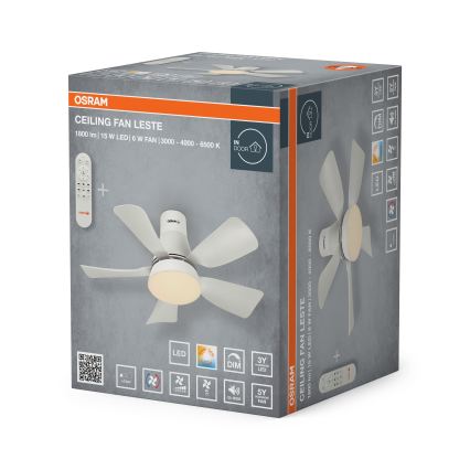 Osram - Dimmbarer LED-Deckenventilator LESTE LED/15W/230V 3000/4000/6500K + Fernbedienung