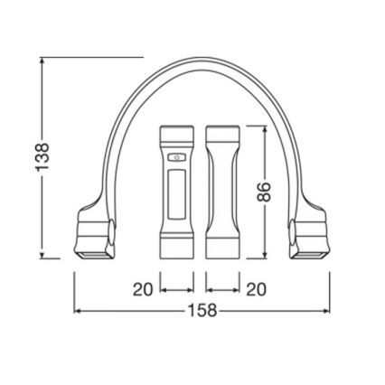 Osram - Dimm- und wiederaufladbare Nackenleuchte LEDINSPECT WEARABLE NECKLIGHT LED/1W/3,7V IP54 1000 mAh