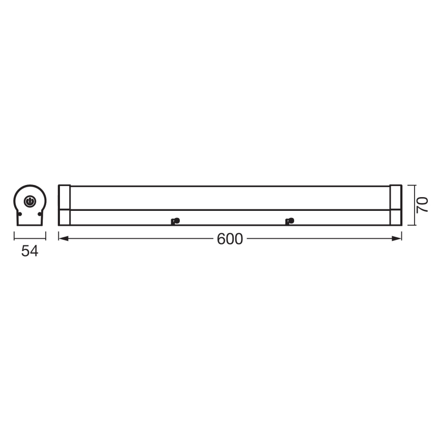 Osram - Éclairage pour miroir LED dimmable ORBIS TUBE LED/12W/230V 60 cm IP44 noir