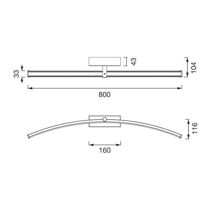 Osram - Éclairage LED pour miroir de salle de bains PLUTON LED/15W/230V 3000/4000K 80 cm IP44 noir