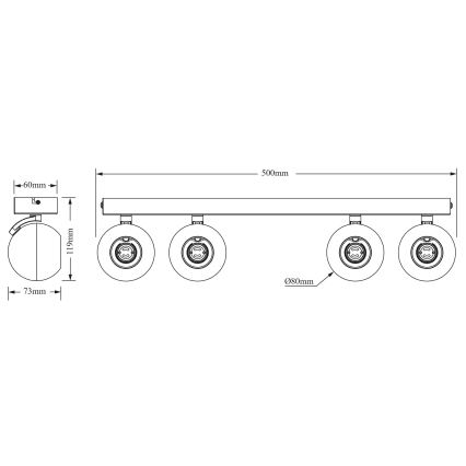 Osram - Einbaustrahler SPOT SPHERAL 4xGU10/6W/230V schwarz