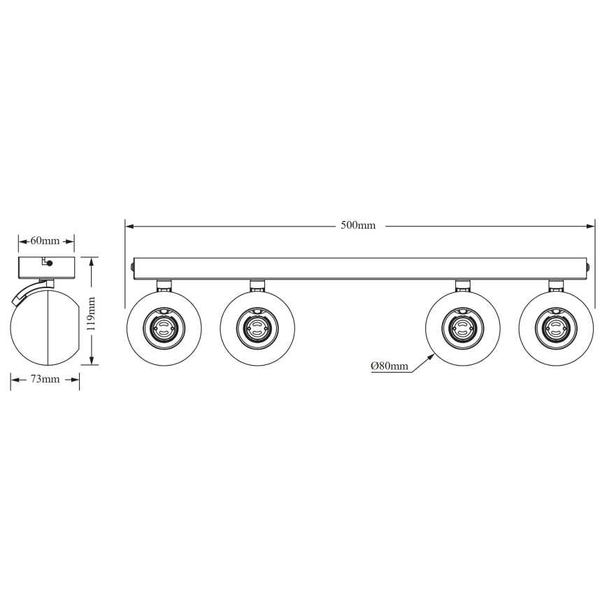 Osram - Einbaustrahler SPOT SPHERAL 4xGU10/6W/230V weiß