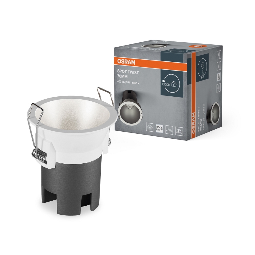 Osram - Faretto da incasso LED SPOT TWIST LED/5W/230V 4000K Ø 7 cm bianco/argento