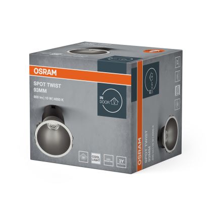 Osram - Faretto da incasso LED SPOT TWIST LED/10W/230V 4000K Ø 9,3 cm bianco/argento