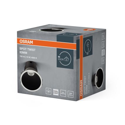 Osram - Faretto LED da incasso SPOT TWIST LED/10W/230V 4000K Ø 9,3 cm bianco/nero