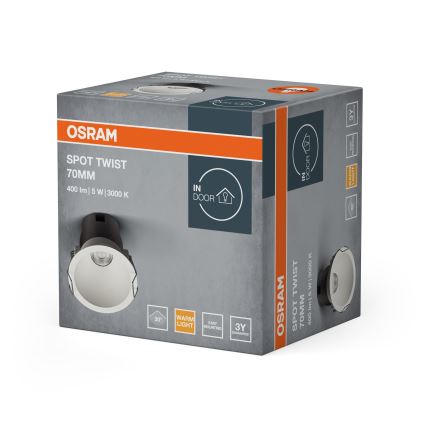 Osram - Faretto da incasso SPOT TWIST LED/5W/230V 3000K Ø 7 cm bianco