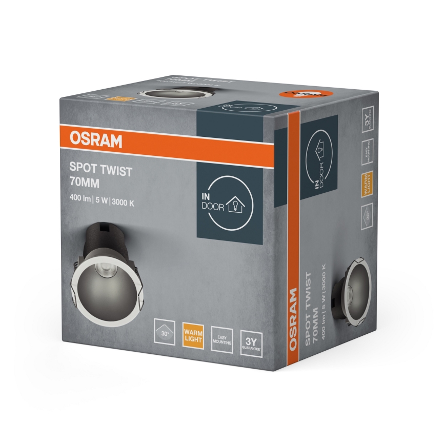 Osram - faretto da incasso LED SPOT TWIST LED/5W/230V 3000K Ø 7 cm bianco/argento