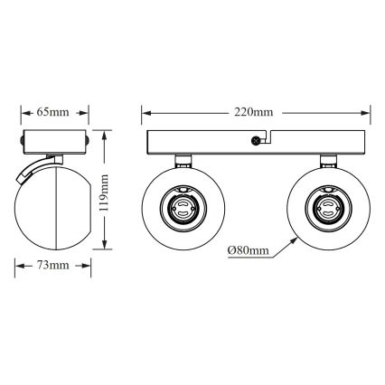 Osram - Faretto SPOT SPHERAL 2xGU10/6W/230V nero