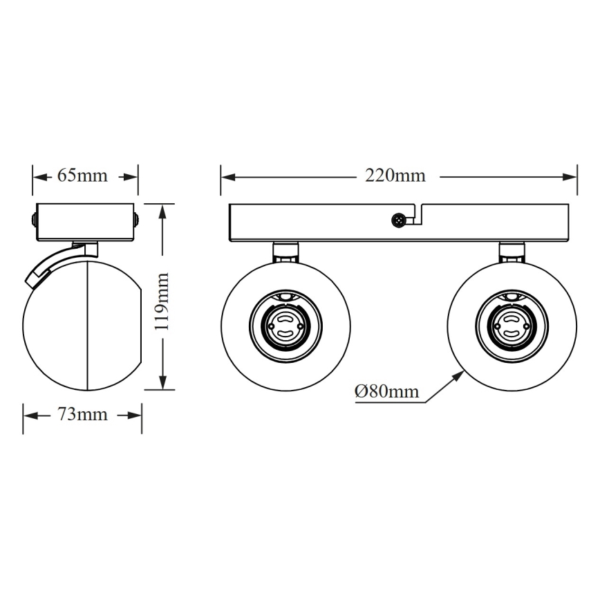 Osram - Faretto SPOT SPHERAL 2xGU10/6W/230V nero