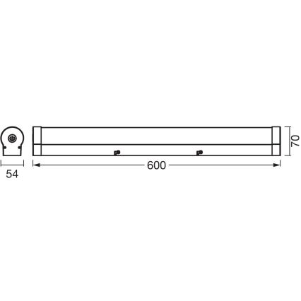 Osram - Illuminazione LED dimmerabile per specchio da bagno ORBIS TUBE LED/12W/230V 3000/4000K 60 cm IP44 nero