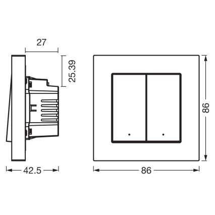 Osram - Interruttore a 2 pulsanti SMART+ MATTER 230V Wi‑Fi
