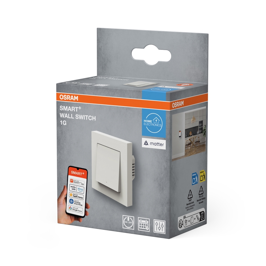 Osram - Interruttore a singolo pulsante SMART+ MATTER 230V Wi-Fi