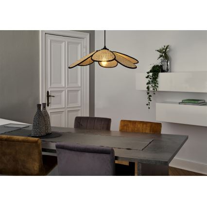 Osram - Kabel-Pendelleuchte DECOR RATTAN 1xE27/15W/230V Ø 58 cm beige/schwarz