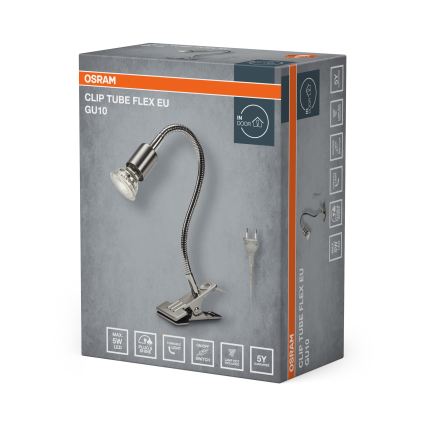Osram - Klemmlampe CLIP TUBE FLEX 1xGU10/5W/230V mattchrom