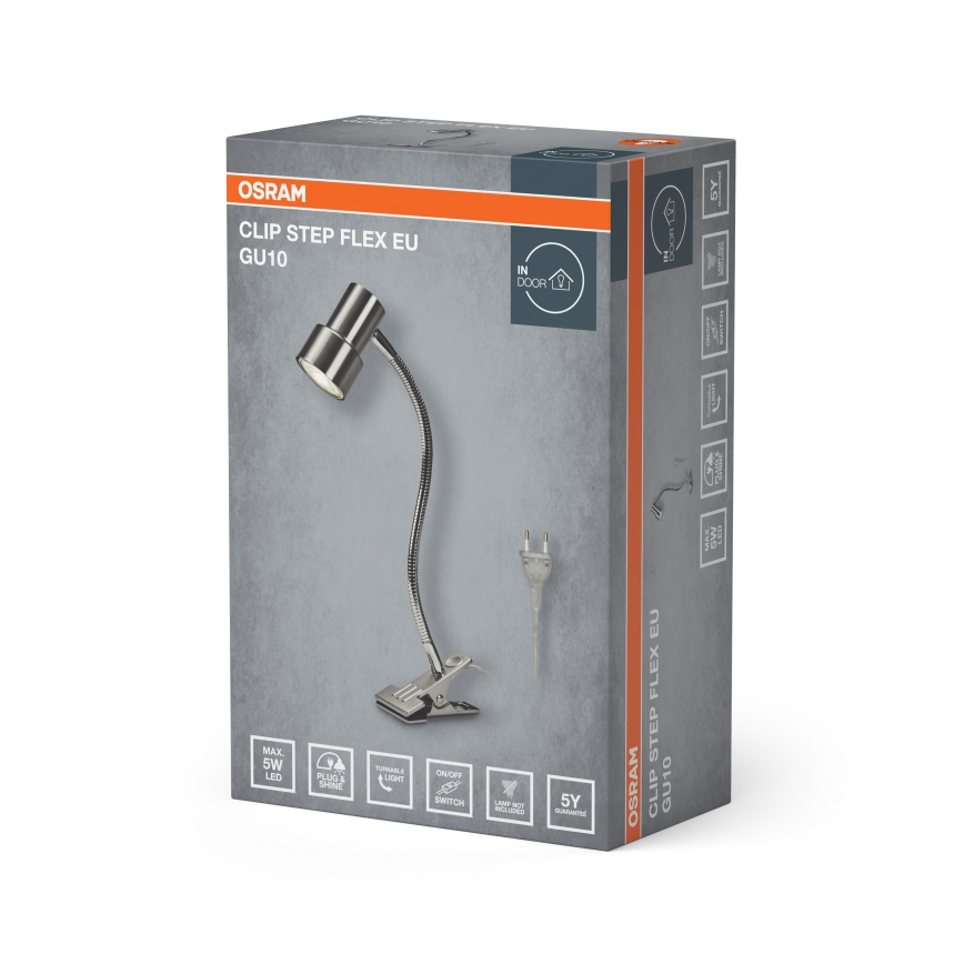 Osram - Lampada con clip CLIP STEP FLEX 1xGU10/5W/230V cromo opaco