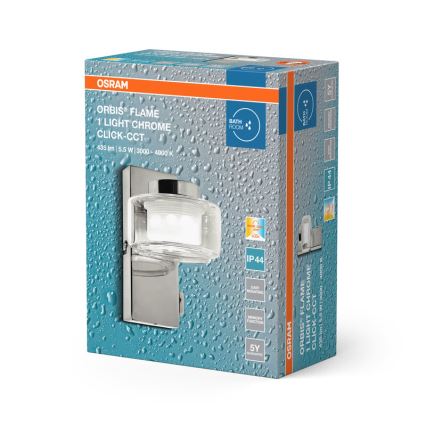Osram - Applique da parete LED per bagno ORBIS FLAME LED/5,5W/230V 3000/4000K IP44 cromo lucido