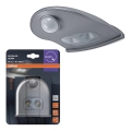Osram - Lampada da parete per esterni con sensore DOORLED LED/0,5W/3xAA IP54 argento