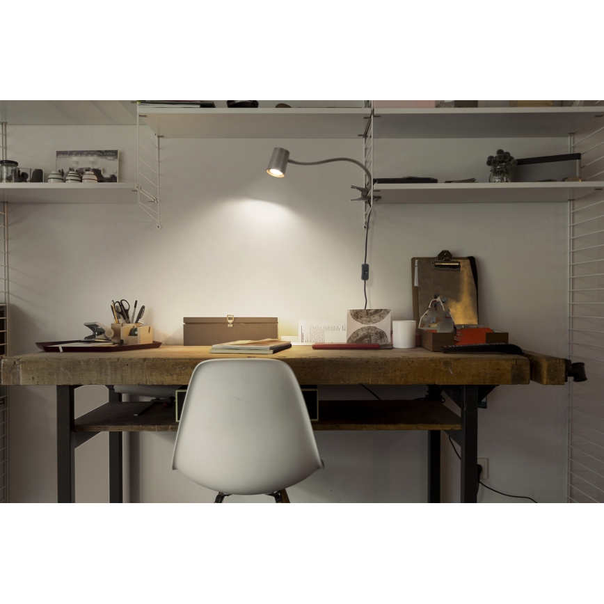 Osram - Lampada da scrivania con clip DESK LINE 1xGU10/9W/230V grigia
