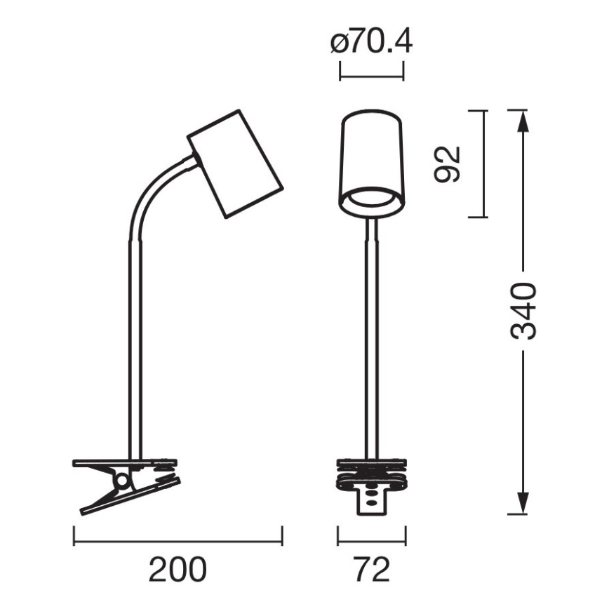 Osram - Lampada da scrivania con clip DESK LINE 1xGU10/9W/230V grigia