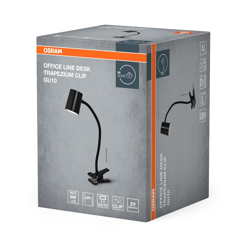 Osram - Lampada da scrivania con clip DESK LINE 1xGU10/9W/230V nera