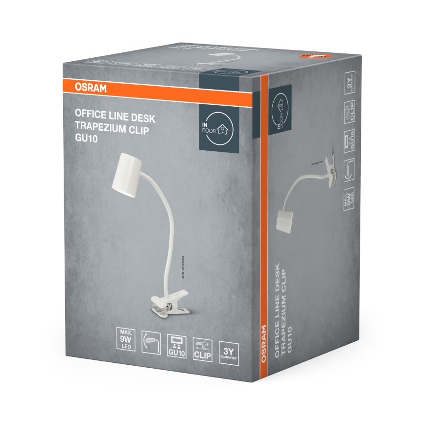 Osram - Lampada da scrivania con morsetto DESK LINE 1xGU10/9W/230V bianca